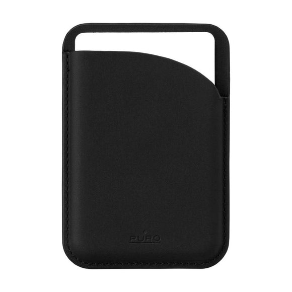 Puro Mag Wallet Vegansk Læder Kortholder til Mobil - MagSafe Kompatibel - Sort