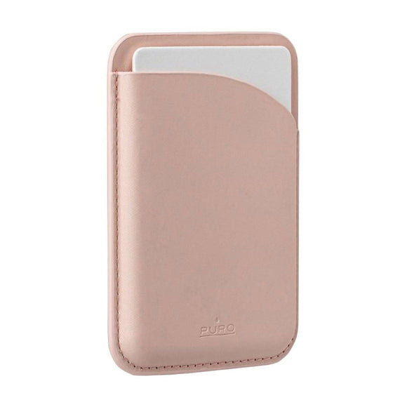 Puro Mag Wallet Vegansk Læder Kortholder til Mobil - MagSafe Kompatibel - Lyserød