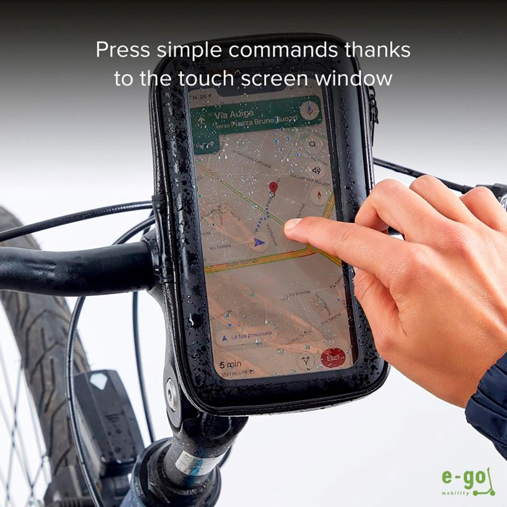 SBS Vandtæt Mobilholder til Cykel / Løbehjul - Max Mobil: 147 x 66 mm - Sort
