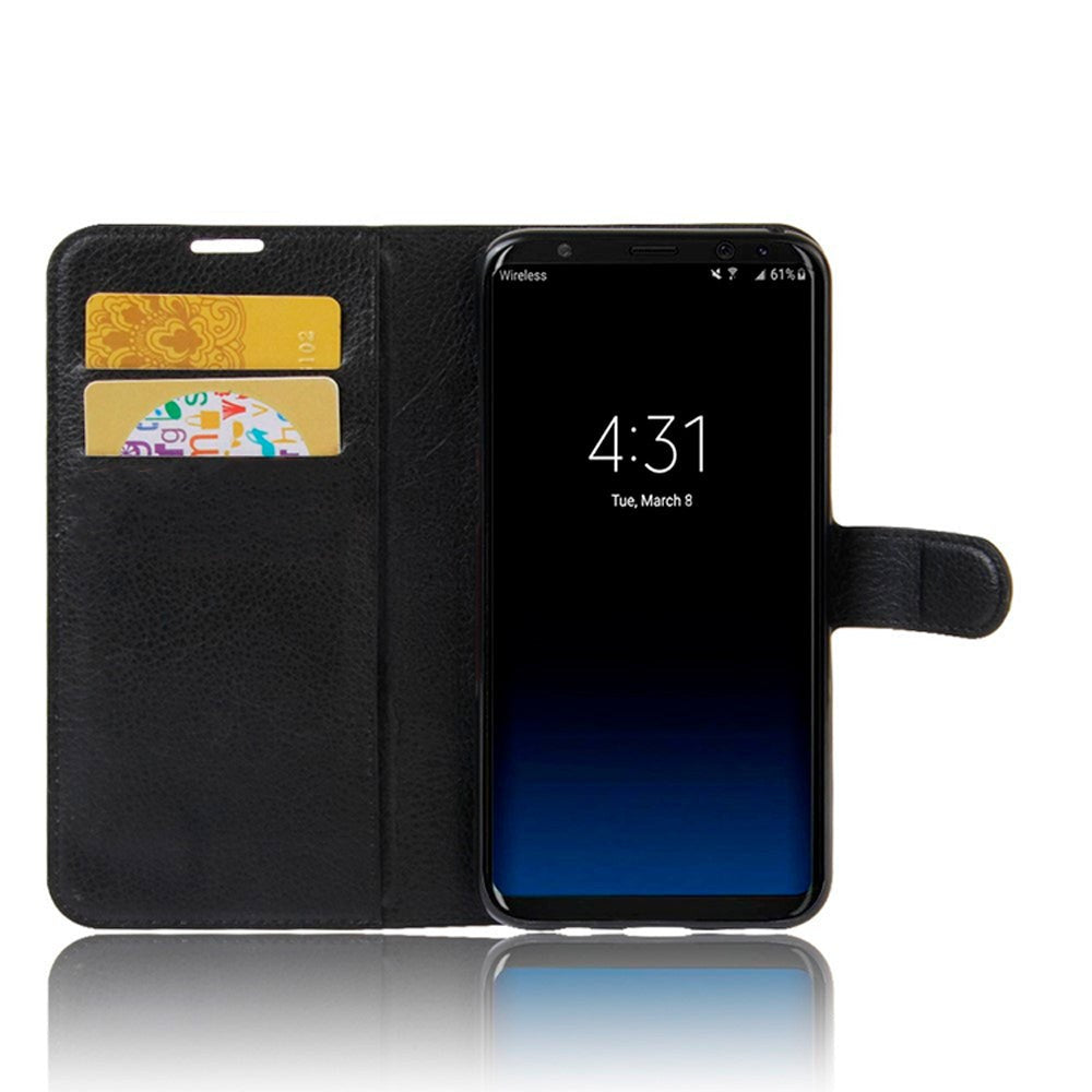 Samsung Galaxy S8 Soft Pouch Læder Etui m. Pung Sort