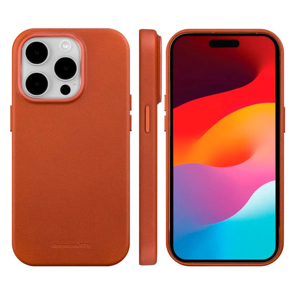 dbramante1928 iPhone 15 Pro Roskilde Cover - 100% Ægte Læder - MagSafe Kompatibel - Tan