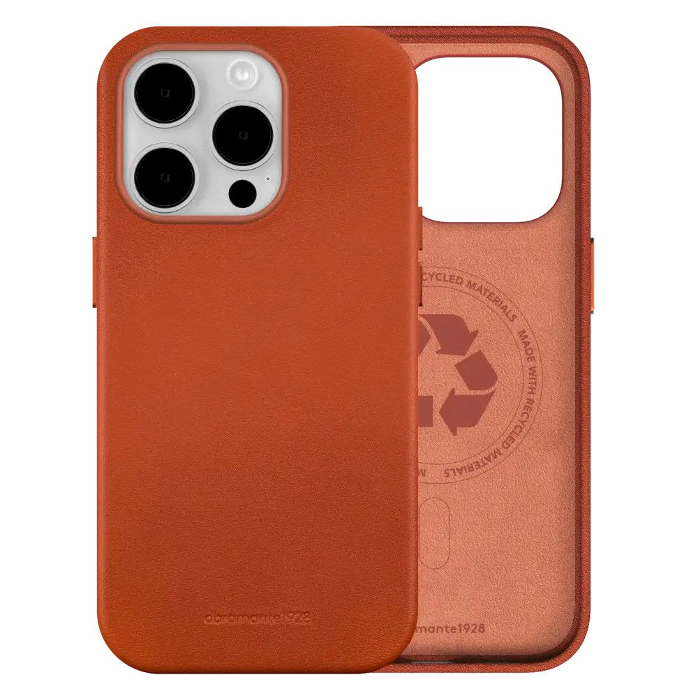 dbramante1928 iPhone 15 Pro Roskilde Cover - 100% Ægte Læder - MagSafe Kompatibel - Tan