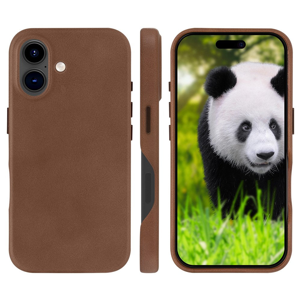 Dbramante1928 iPhone 16 Roskilde Cover - 100% Ægte Læder - MagSafe Kompatibel - Dark Tan