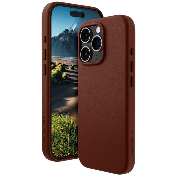 Dbramante1928 iPhone 16 Pro Roskilde Cover - 100% Ægte Læder - MagSafe Kompatibel - Dark Tan