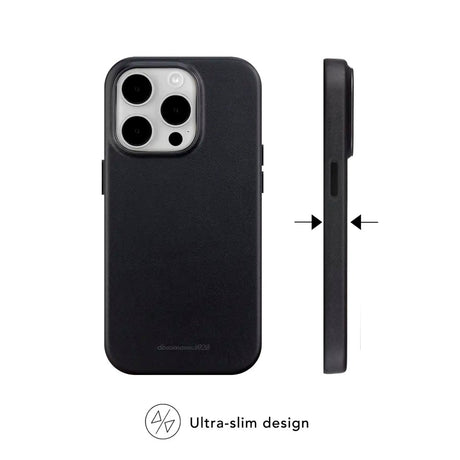 dbramante1928 iPhone 15 Pro Roskilde Cover - 100% Ægte Læder - MagSafe Kompatibel - Black