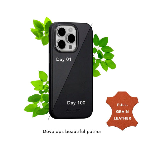 dbramante1928 iPhone 15 Pro Roskilde Cover - 100% Ægte Læder - MagSafe Kompatibel - Black