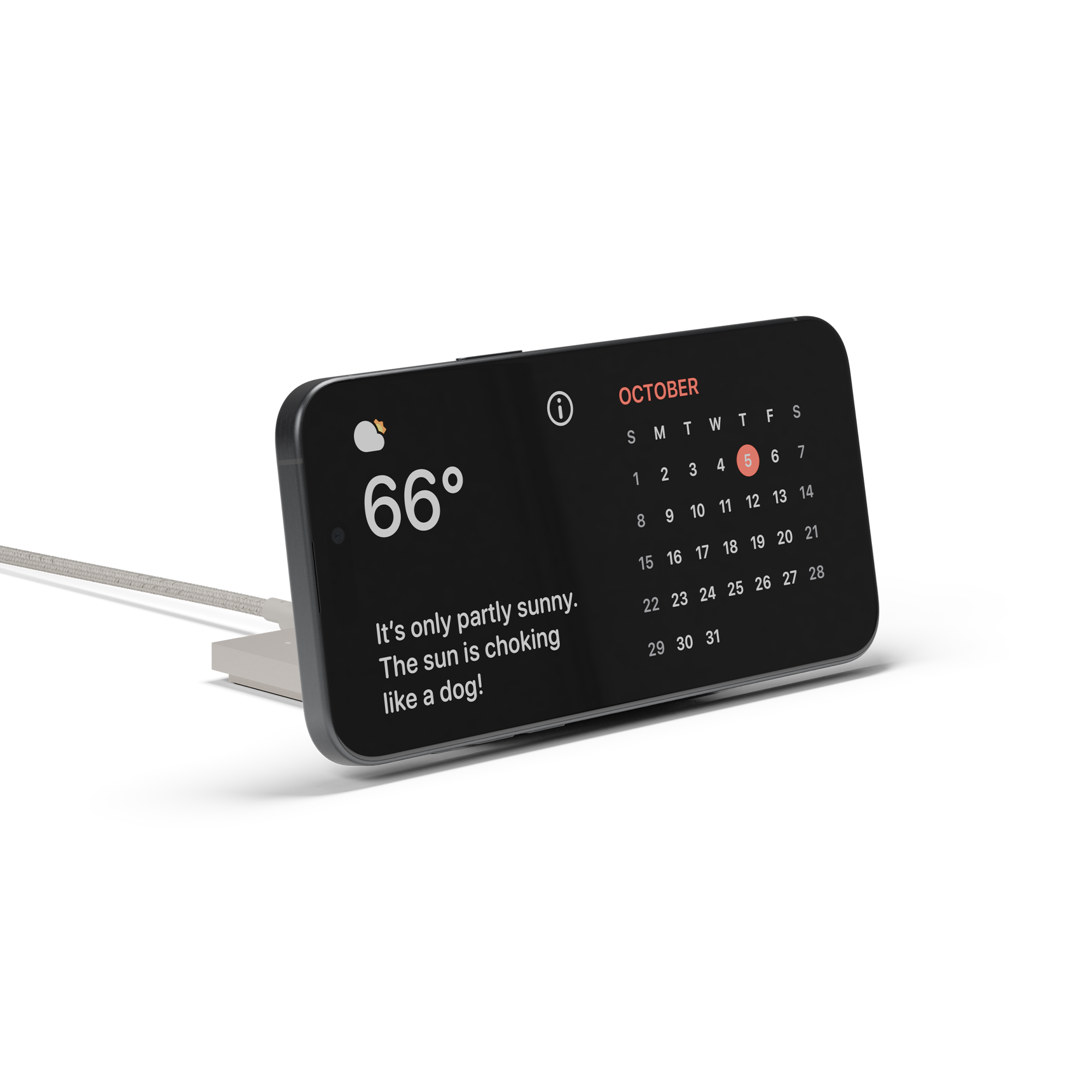 Native Union Rise Solo Qi2 Magnetisk Trådløs Oplader - Beige