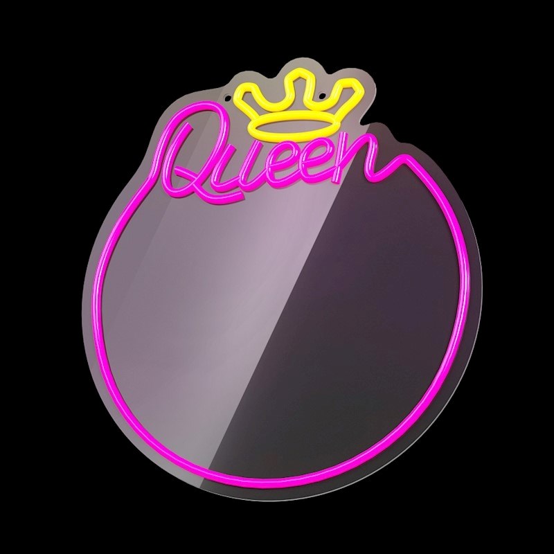 Forever Light LED Neon Lys Spejl - "Queen"