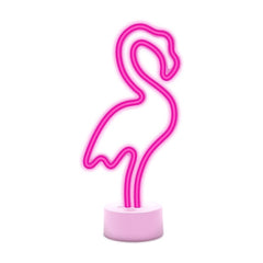 Forever Light LED Neon Dekoration m. Fod - Lyserødt Lys m. Flamingo