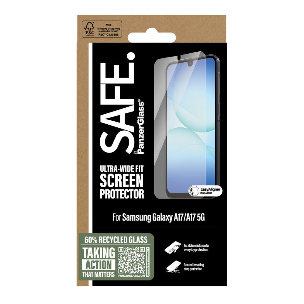 SAFE by PanzerGlass Samsung Galaxy A17 (5G) Ultra-Wide Fit Skærmbeskyttelsesglas - Gennemsigtig