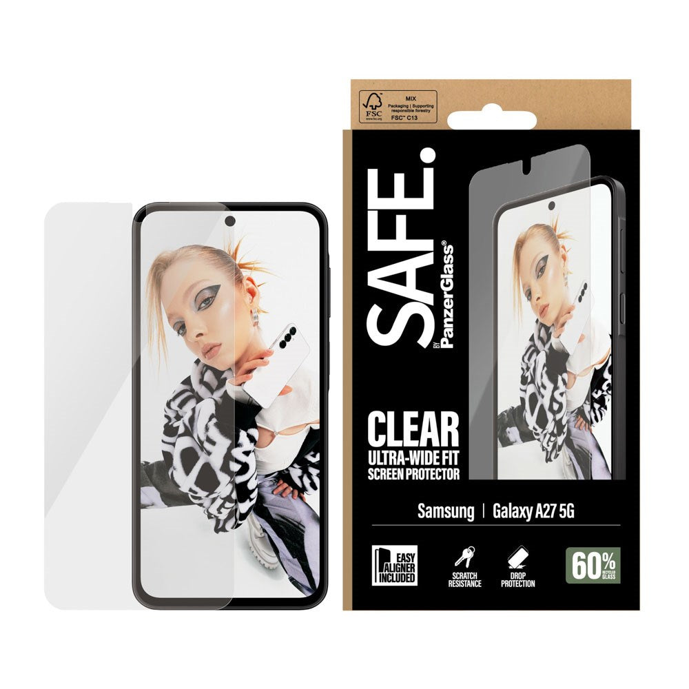 Samsung Galaxy A27 SAFE by PanzerGlass Ultra-Wide Fit Skærmbeskyttelsesglas m. EasyAligner - Gennemsigtig