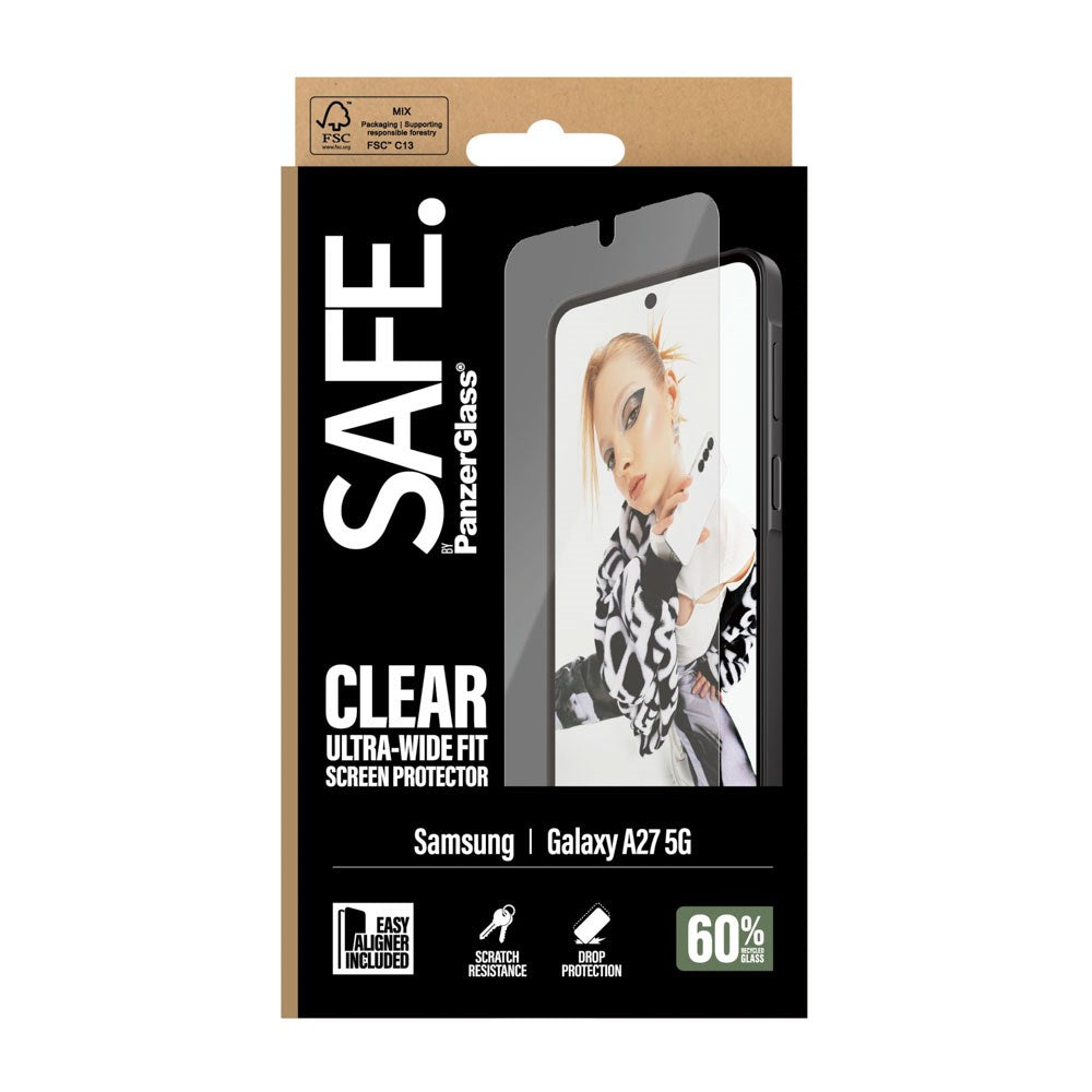 Samsung Galaxy A27 SAFE by PanzerGlass Ultra-Wide Fit Skærmbeskyttelsesglas m. EasyAligner - Gennemsigtig
