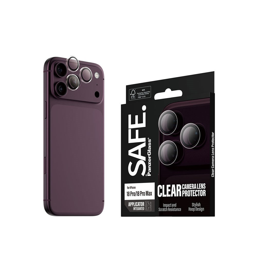 iPhone 18 Pro / Pro Max Safe By PanzerGlass Kamerabeskyttelse - Genanvendt Glas - Gennemsigtig