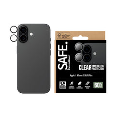 Safe by PanzerGlass iPhone 17 / 16 / 16 Plus Kameralinse Beskyttelsesglas - Gennemsigtig / Sort