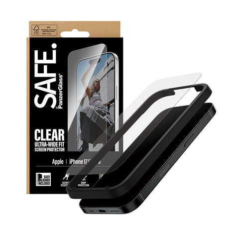 SAFE by PanzerGlass iPhone 17 / 16 Pro Ultra-Wide Fit Skærmbeskyttelsesglas - Gennemsigtig