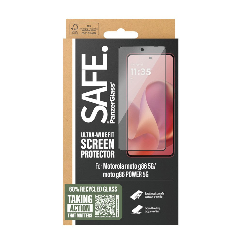 SAFE by PanzerGlass Motorola Moto G86 / G86 Power Ultra-Wide Fit Skærmbeskyttelsesglas - Gennemsigtig