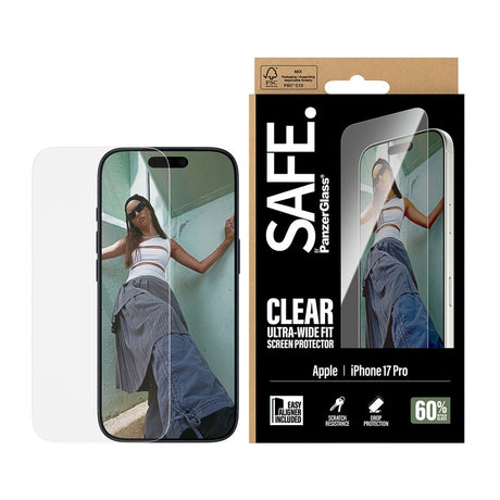 SAFE by PanzerGlass iPhone 17 Pro Ultra-Wide Fit Skærmbeskyttelsesglas - Gennemsigtig