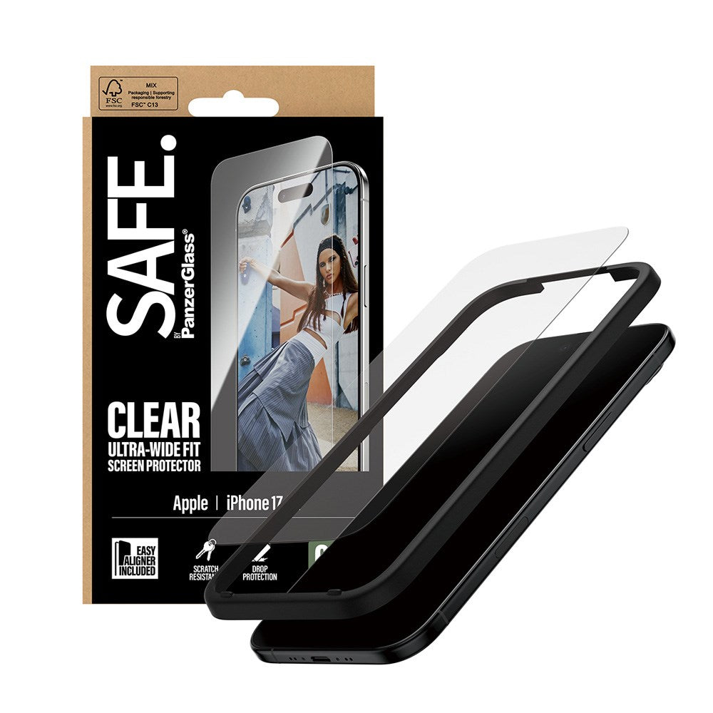 SAFE by PanzerGlass iPhone Air Ultra-Wide Fit Skærmbeskyttelsesglas - Gennemsigtig