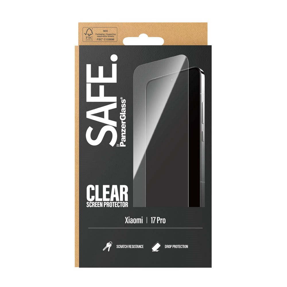 Xiaomi 17 Pro SAFE by PanzerGlass Ultra-Wide Fit Skærmbeskyttelsesglas - Gennemsigtig