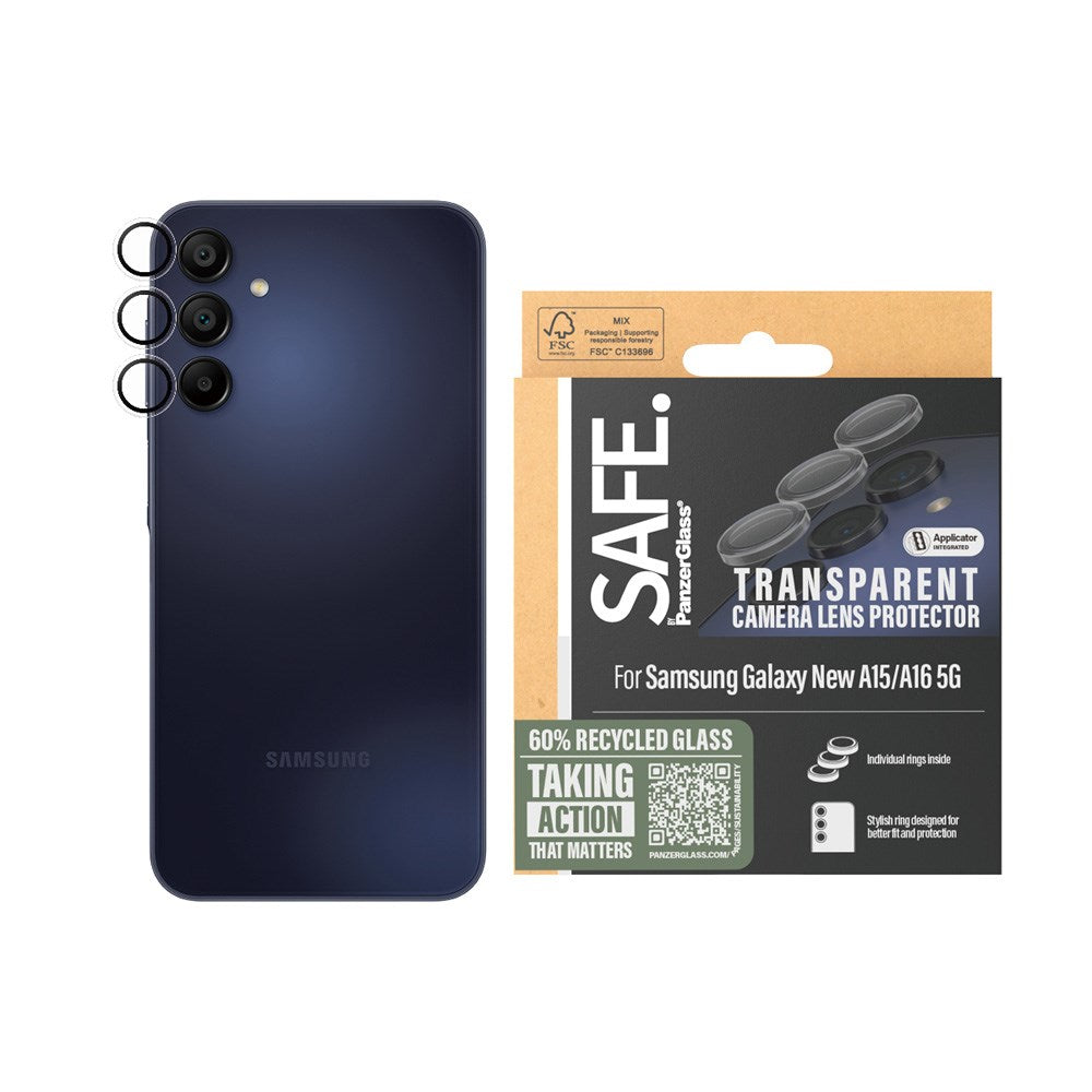 Samsung Galaxy A16 SAFE by PanzerGlass Kameralinsebeskyttelse - Sølv/Gennemsigtigt