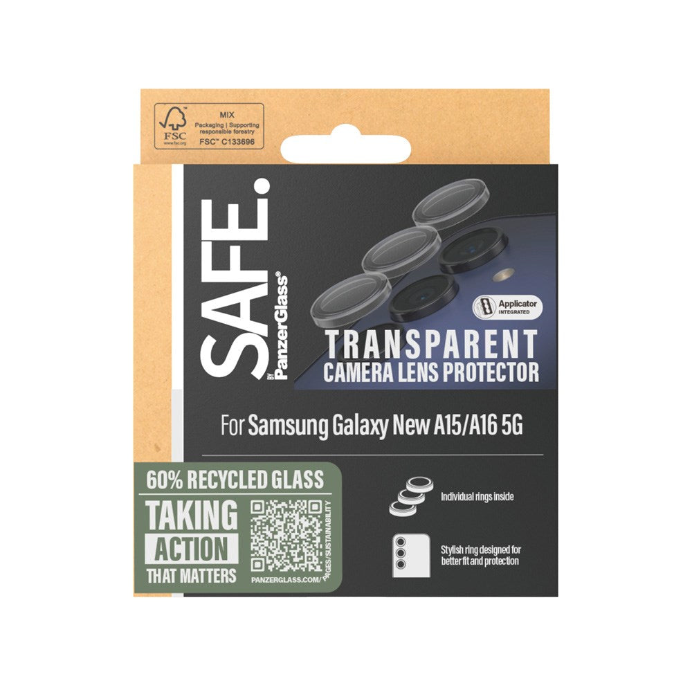 Samsung Galaxy A16 SAFE by PanzerGlass Kameralinsebeskyttelse - Sølv/Gennemsigtigt