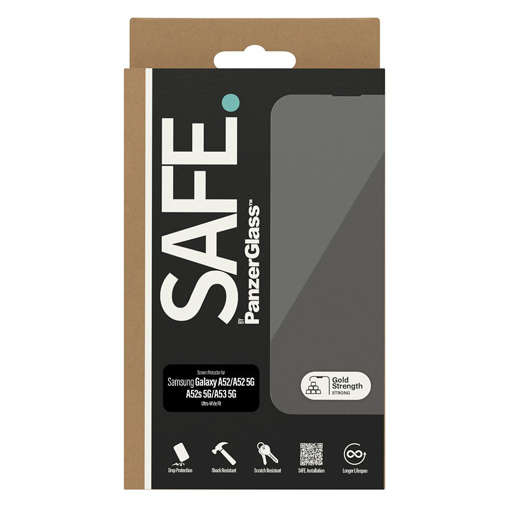 Samsung Galaxy A53 5G / A52s 5G / A52 (4G / 5G) Safe By PanzerGlass® Ultra-Wide Fit Skærmbeskyttelse - Case Friendly - Gold Strength - Gennemsigtig
