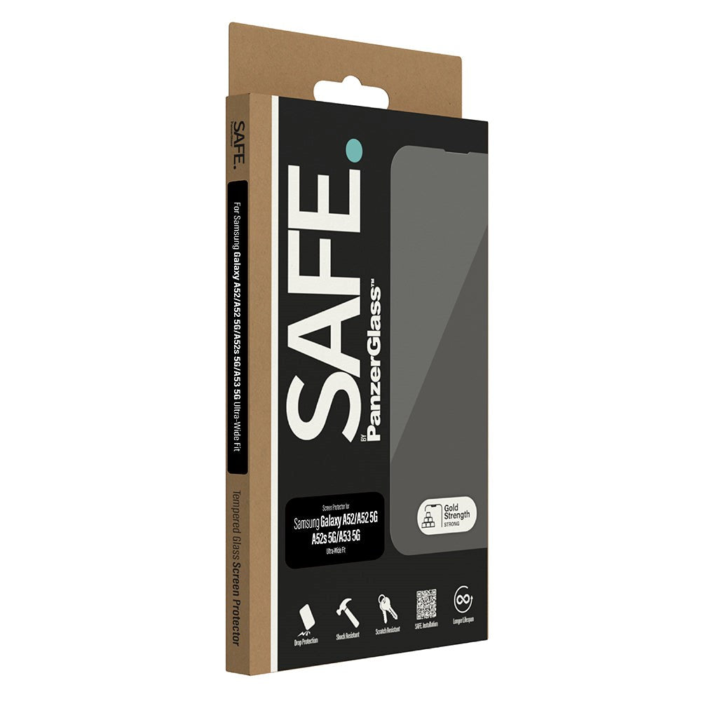 Samsung Galaxy A53 5G / A52s 5G / A52 (4G / 5G) Safe By PanzerGlass® Ultra-Wide Fit Skærmbeskyttelse - Case Friendly - Gold Strength - Gennemsigtig
