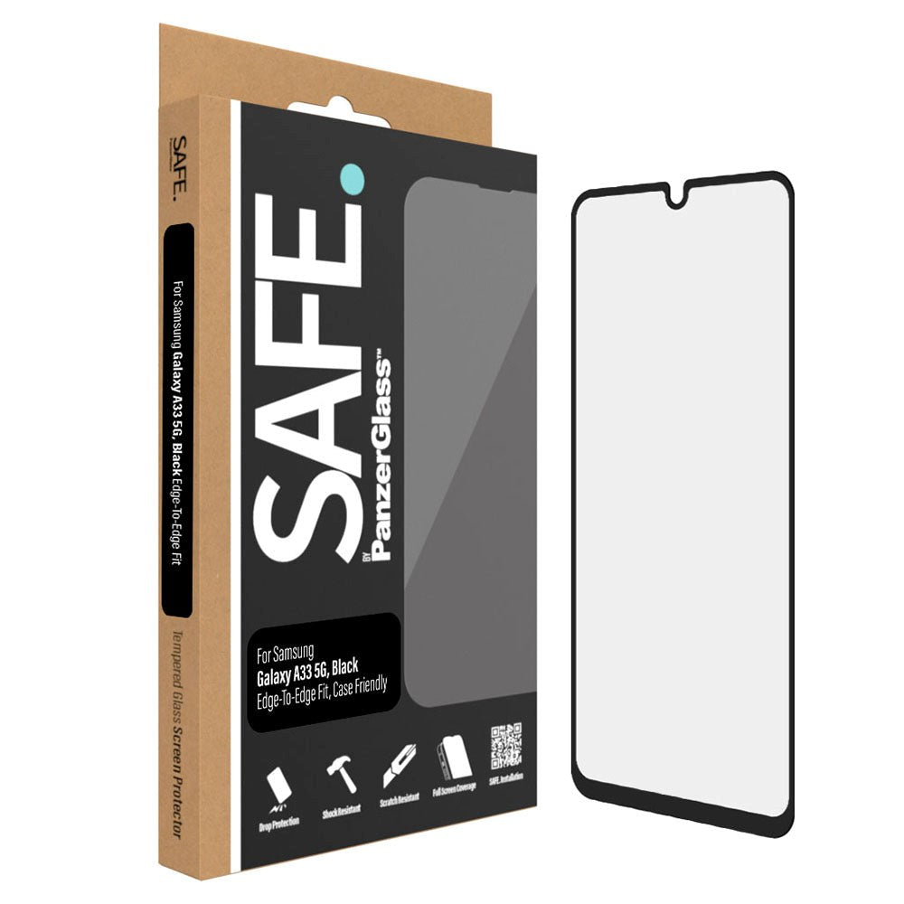 Samsung Galaxy A33 (5G) Safe By PanzerGlass® Edge-to-Edge Fit Skærmbeskyttelse - Case Friendly - Gold Strength - Gennemsigtig