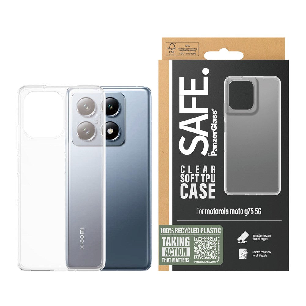 Motorola Moto G75 (5G) Safe By PanzerGlass® Fleksibelt Plast Cover - Gennemsigtig