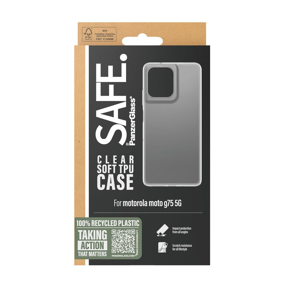 Motorola Moto G75 (5G) Safe By PanzerGlass® Fleksibelt Plast Cover - Gennemsigtig