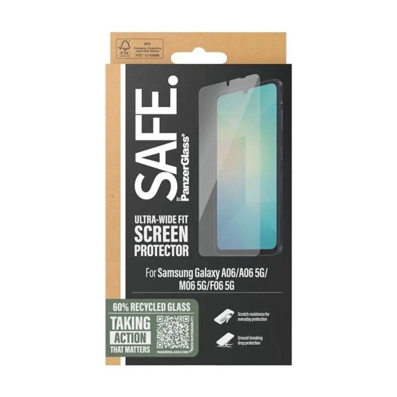 SAFE by PanzerGlass Samsung Galaxy A06 Ultra-Wide Fit Skærmbeskyttelsesglas - Gennemsigtig