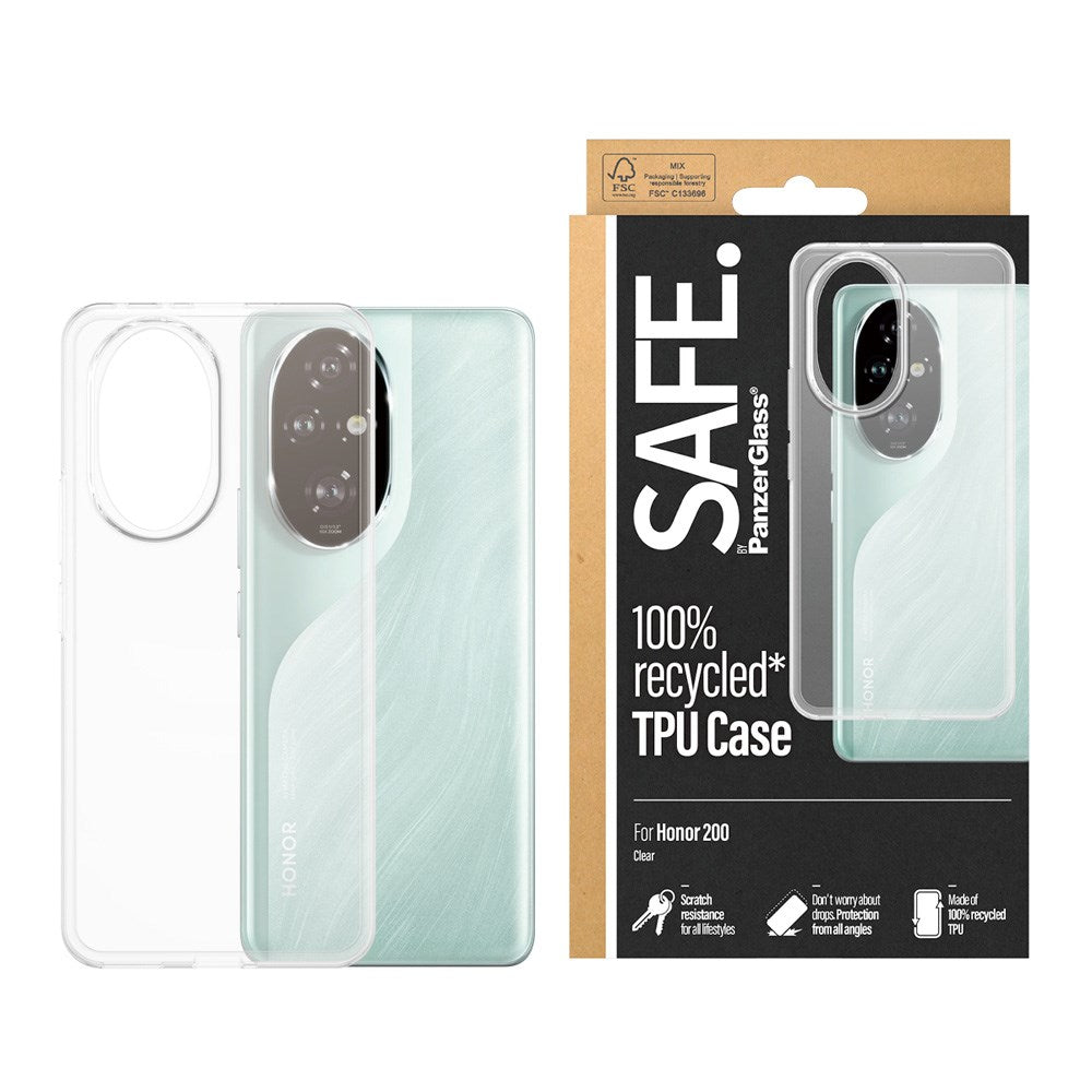 Honor 200 Safe By PanzerGlass® Fleksibelt Plast Cover - Gennemsigtig