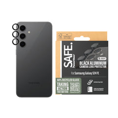 Samsung Galaxy S24 FE Safe By PanzerGlass® Genanvendt Kameralinsebeskyttelseglas - Gennemsigtig / Sort