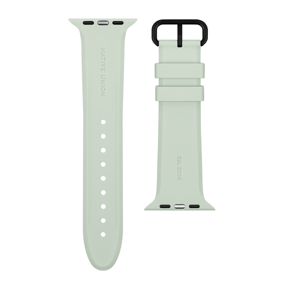 Apple Watch (42/44/SE/45/46/49mm) Native Union Curve Strap Green Silikone Rem - Grøn