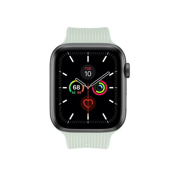 Apple Watch (42/44/SE/45/46/49mm) Native Union Curve Strap Green Silikone Rem - Grøn