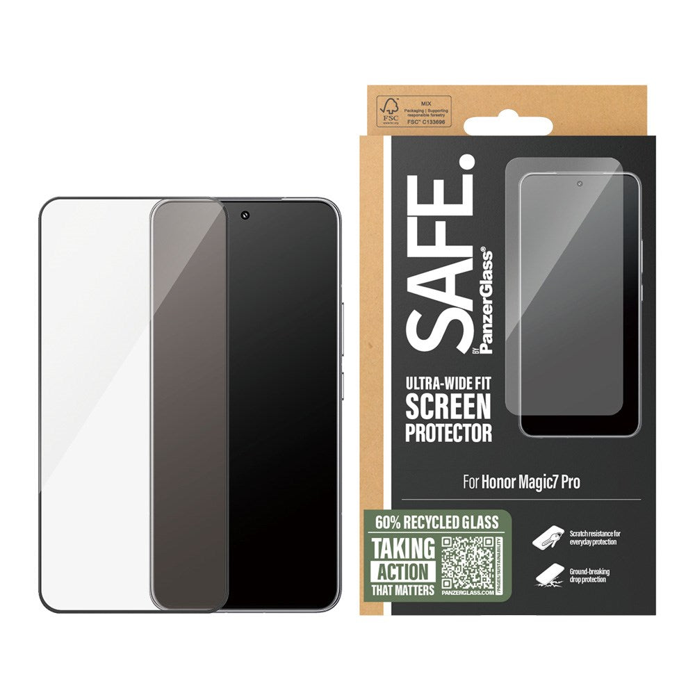 Honor Magic7 Pro Safe By PanzerGlass® Ultra-Wide Fit Skærmbeskyttelse - Case Friendly - Gold Strength - Gennemsigtig