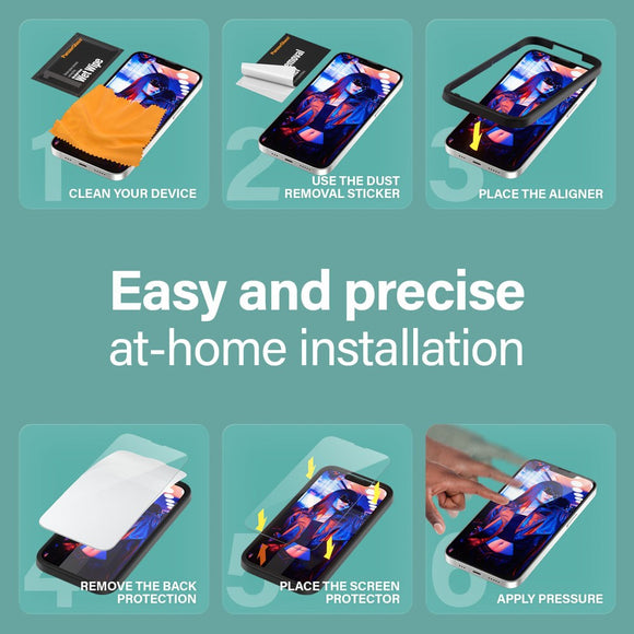 SAFE by PanzerGlass iPhone 17e / 16e / 14 / 13 / 13 Pro Ultra-Wide Fit Skærmbeskyttelsesglas m. Easy Aligner - Gennemsigtig