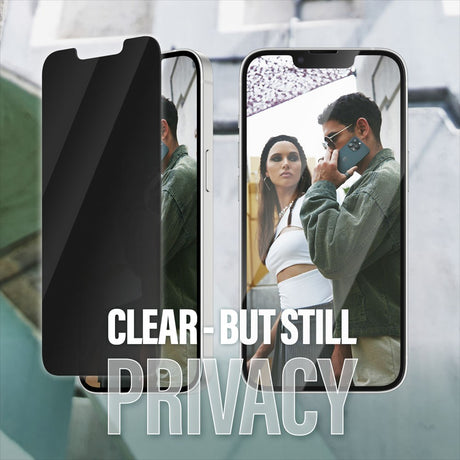 SAFE by PanzerGlass iPhone 17e / 16e / 14 / 13 / 13 Pro Ultra-Wide Fit Skærmbeskyttelsesglas - Privacy Funktion - Gennemsigtig