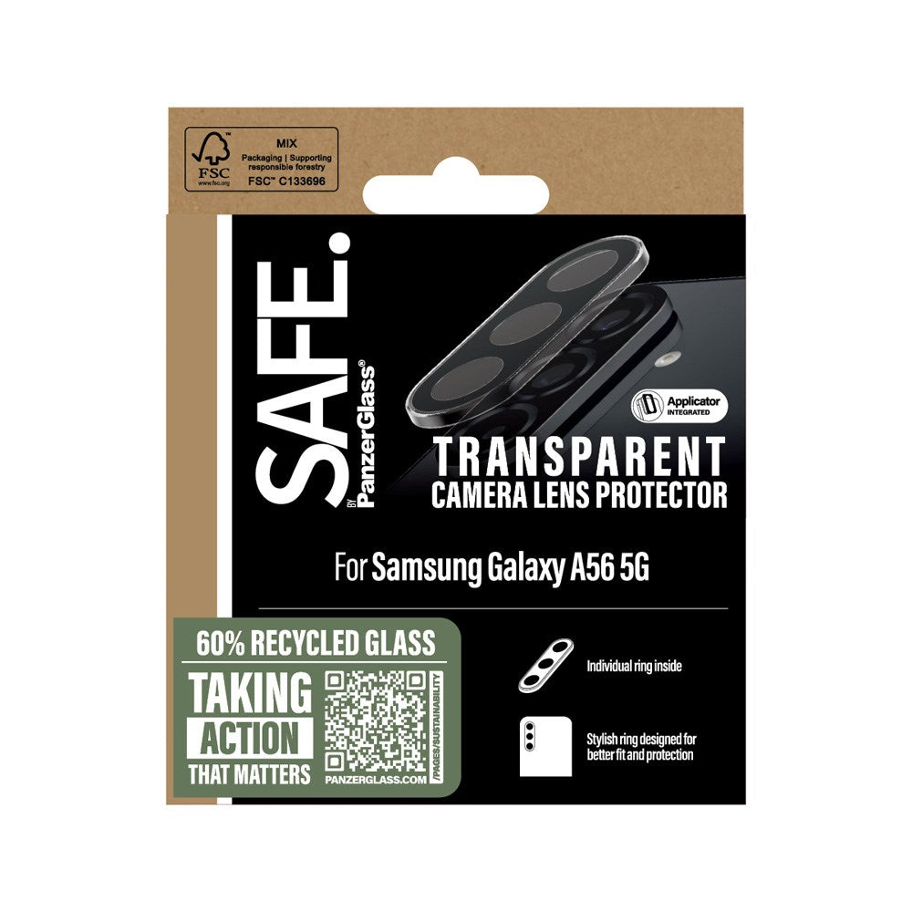 Samsung Galaxy A56 (5G) Safe By PanzerGlass Kamerabeskyttelse - Genanvendt Glas - Gennemsigtig