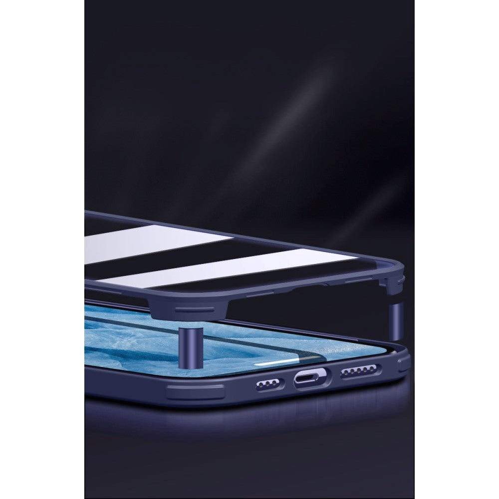 iPhone 12 - 12 Pro 360° Hybrid Cover m. Glas Bagside og Forside - Sort *