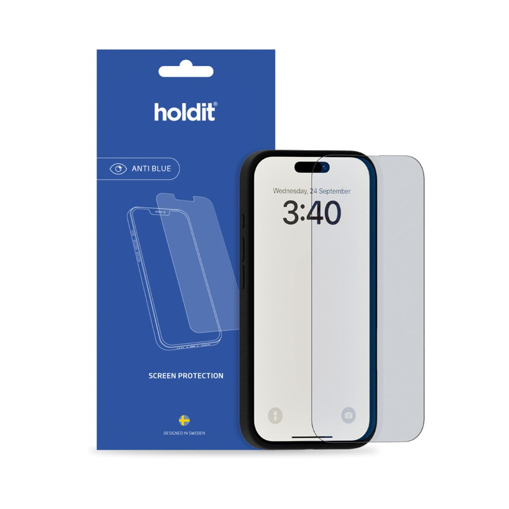 iPhone 16 / 15 / 15 Pro Holdit Hærdet Glas Skærmbeskyttelse - Case Friendly - Gennemsigtig