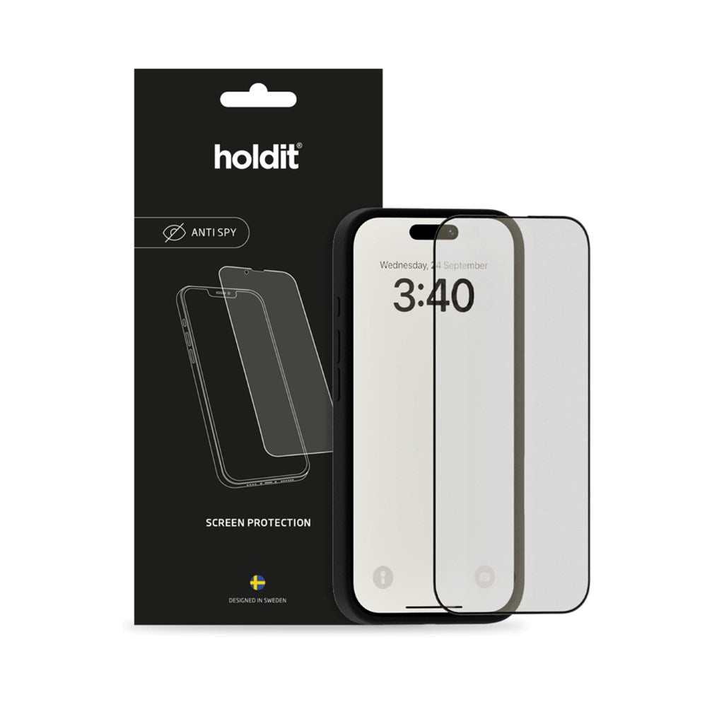 iPhone 17 / 17 Pro / 16 Pro Holdit Hærdet Glas Skærmbeskyttelse m. Privacy Funktion - Gennemsigtig