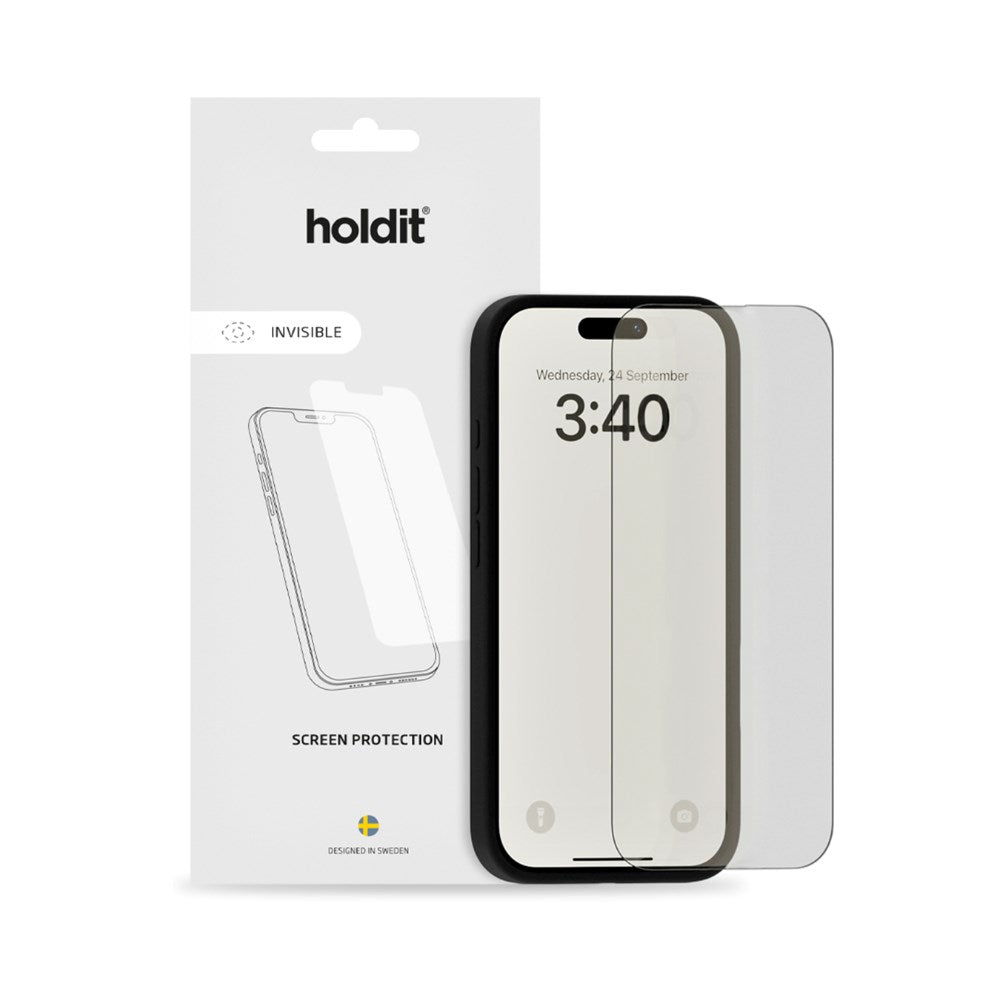 iPhone 14 / 13 / 13 Pro Holdit Hærdet Glas Skærmbeskyttelse - Case Friendly - Gennemsigtig