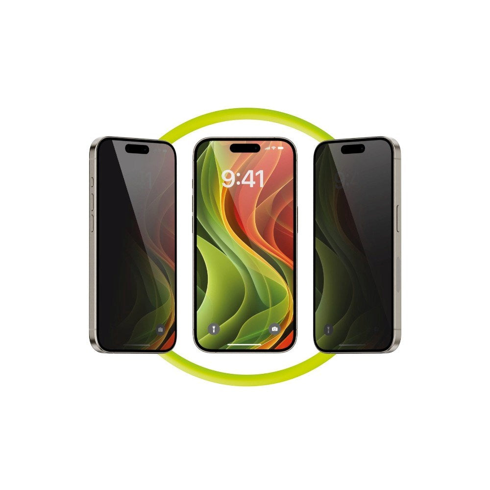iPhone 18 Pro Mobile Origin Screen Guard Privacy Skærmbeskyttelsesglas m. Easy Applicator - 2 Stk. - Gennemsigtig