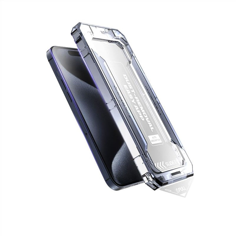 iPhone 16 Pro Max Mobile Origin Skærmbeskyttelsesglas m. Applikator - Gennemsigtig / Sort Kant