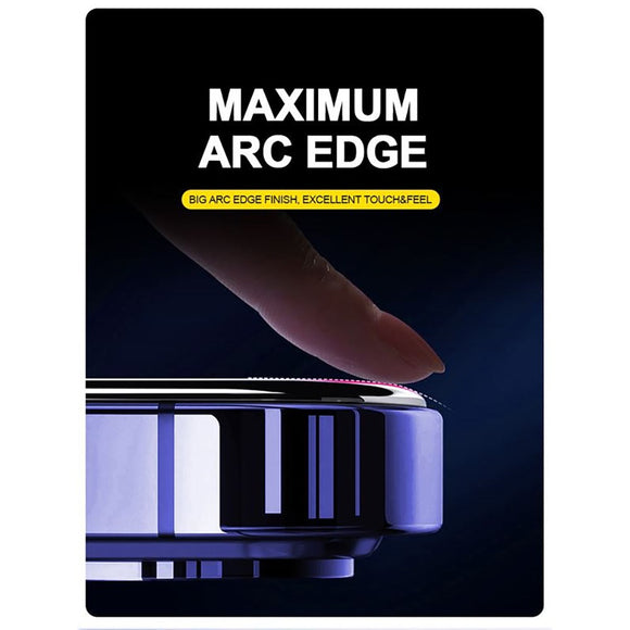 iPhone 16 Pro Max Mobile Origin Skærmbeskyttelsesglas m. Applikator - Gennemsigtig / Sort Kant
