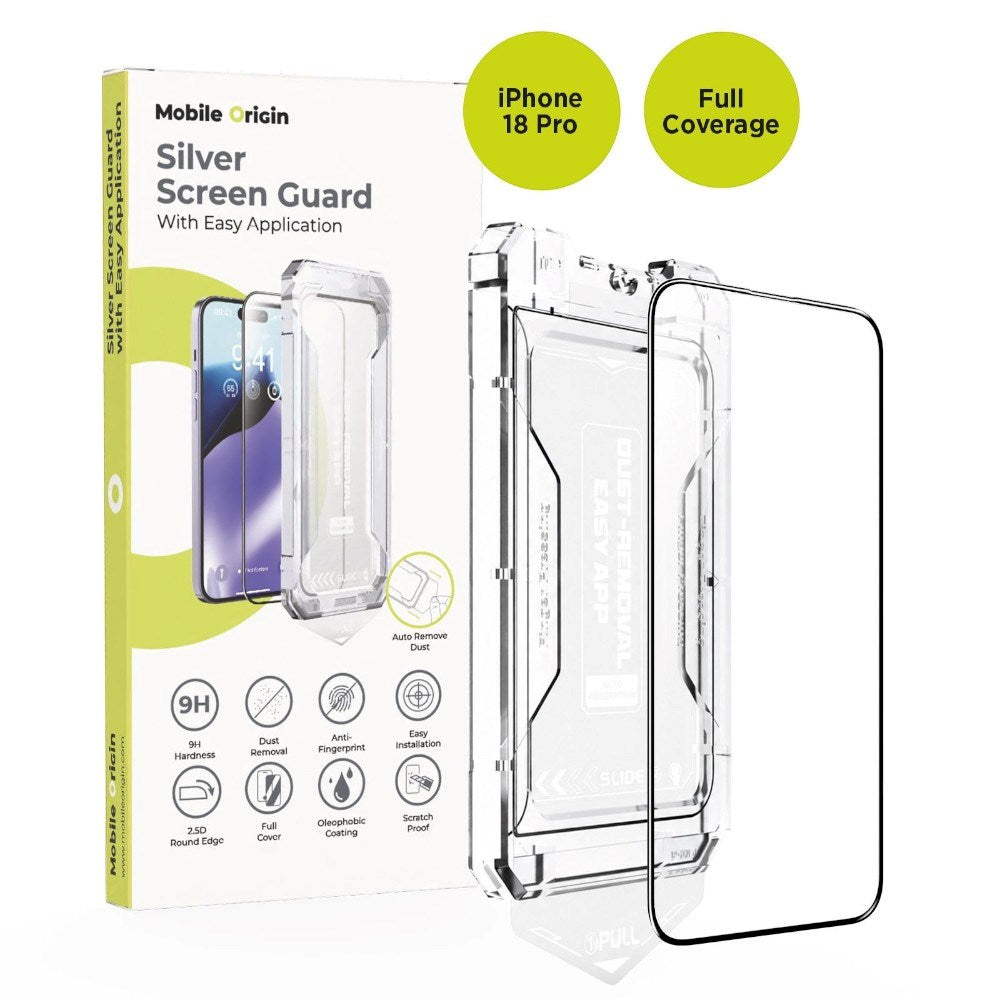 iPhone 18 Pro / 17 Pro Mobile Origin Screen Guard Skærmbeskyttelsesglas m. Easy Applicator - Gennemsigtig
