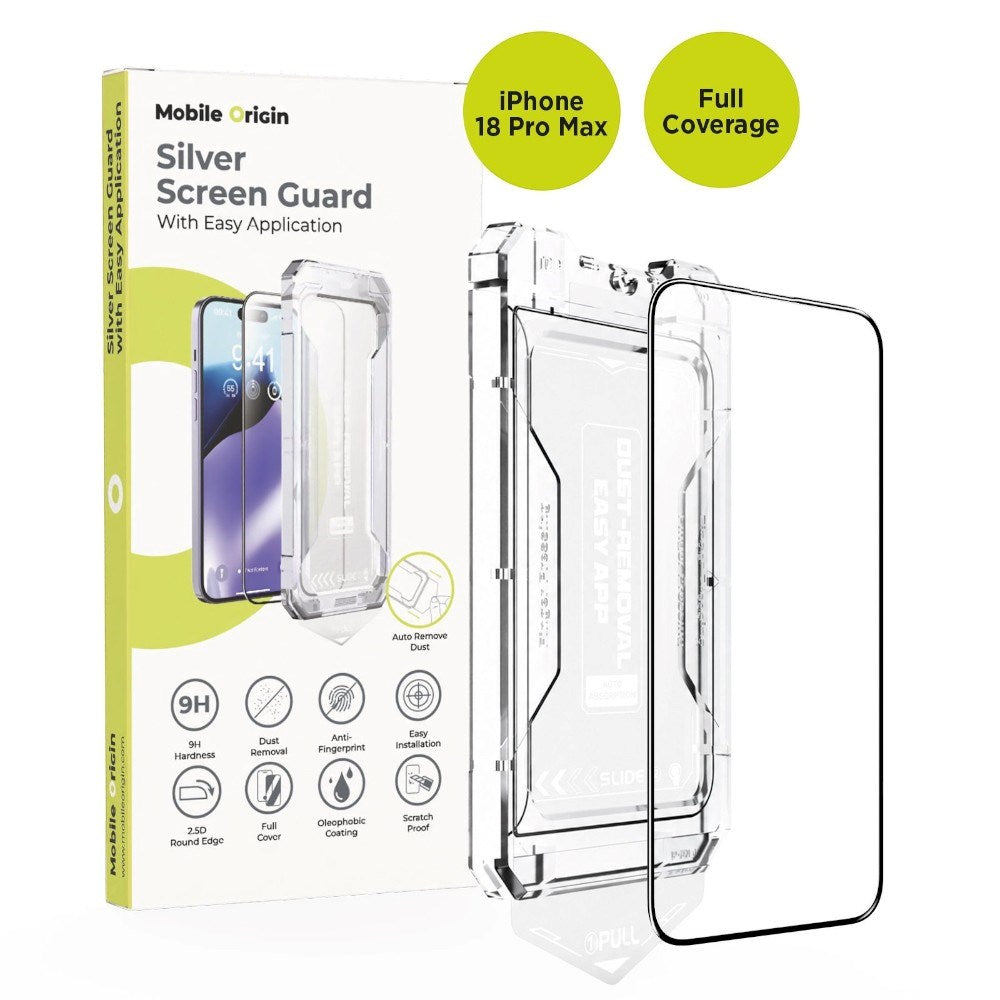 iPhone 18 Pro Max / 17 Pro Max Mobile Origin Screen Guard Skærmbeskyttelsesglas m. Easy Applicator - Gennemsigtig