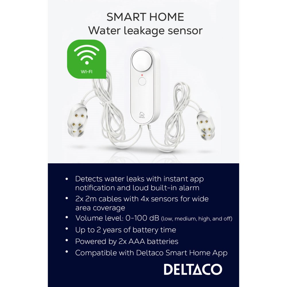 Deltaco Smart Home Vand Lækage Sensor - Hvid