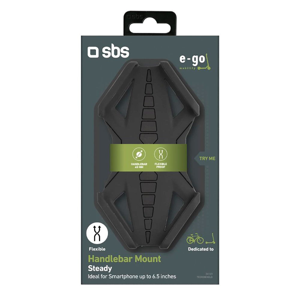 SBS Silikone Mobilholder til Cykel / Løbehjul - Max Mobil: 85mm - Sort